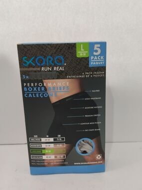 Skora Performance Boxer Briefs - 5 Pack - Black (Large)